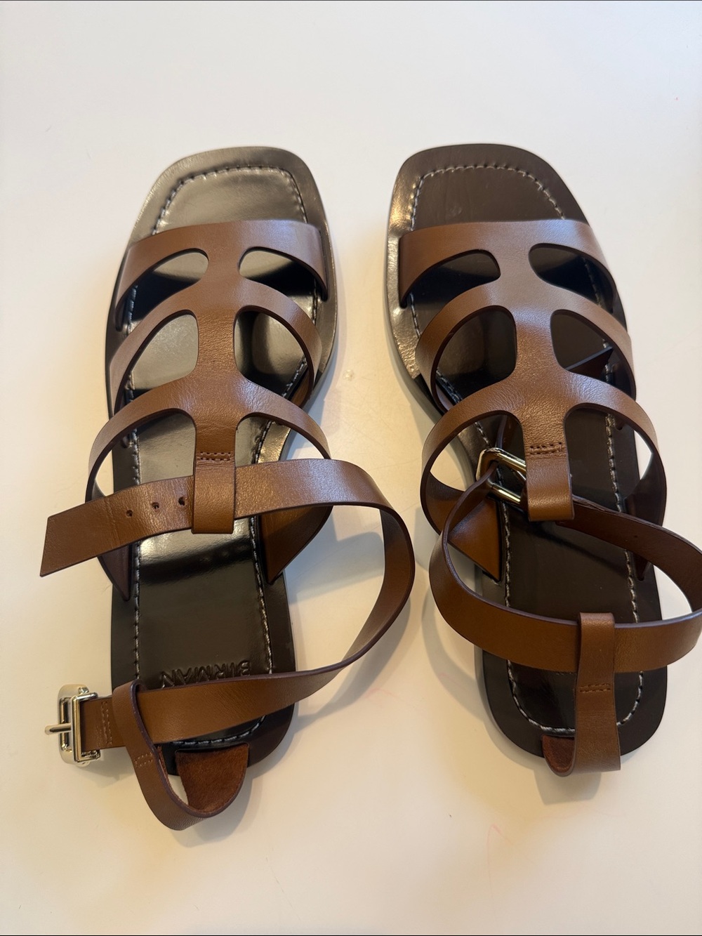 Alexandre Birman Brown Leather Strappy Ankle Buckle Sandals - Picture 3 of 8